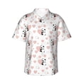 thumbnail image 2 of Picia Heart Panda Gentle Cotton Regular Fit Short Sleeve Casual Hawaiian Shirt for Men-Small, 2 of 9