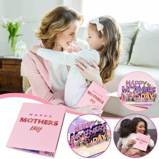 SDJMa Mother's Day Flower Greeting Card, 3D Water-Lily Line Card Wishing  You A Beautiful Mother's Day Card, Mothers Day Gift for Mom Daughter  Grandma 