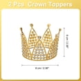 thumbnail image 2 of Unique Bargains Mini Crown Cake Toppers, Alloy Queen Tiara for Cake Decor Gold, 2 of 6