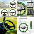 thumbnail image 4 of Jeiento 4 PCS Golf Cart Seat Cover with Steering Wheel Cover and Golf Cart Flags St. Patrick's Day Rainbow Golf Cart Flag Universal Seat Blanket Steering Wheel Cover Decorations, 4 of 5