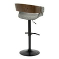 thumbnail image 6 of Elisa Adjustable Bar Stool, Chrome Bar Stools, Bar Chairs, Swivel Bar Stools, Bar Stools Set of 2, Black Bar Stools, Bar Stools for Kitchen Counter (Grey, Walnut Wood), 6 of 6