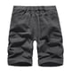 thumbnail image 3 of Pantalones cortos de carga recortados con múltiples bolsillos y botón de cremallera sólida informal para hombre Pompotops  oipoqjl41288, 3 of 3