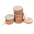 thumbnail image 6 of 50x DIY Natural Blank Wood Pieces Slice Round Unfinished Crafts Wooden Discs AL, 6 of 10