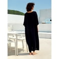 thumbnail image 3 of Plus Size Kaftan Dresses for Women Beach Caftan Loungewear Mexican Embroidered Dress Long Beach Tunic Summer Elegant Vacation Outfit Long Sleeve Robe, 3 of 11