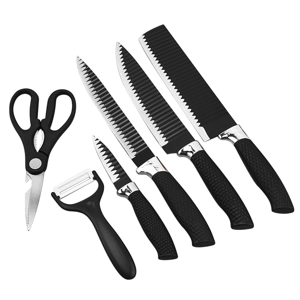  CuCut 10-Piece Kitchen Knife Set - Black Stainless Steel Knives  with 2 Cutting Boards, Safety Sheaths Included, Dishwasher Safe,  Ultra-Sharp Blades, Essential Kitchen Tools for New Homes: Home & Kitchen