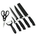 thumbnail image 3 of Kibhous 6 Pieces Kitchen Knife Set, Professional Chef Knife Set, Stainless Steel with Peeler Scissors Gift Case, Easy-Grip Handle, Rust-proof, Black, 3 of 8