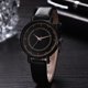 thumbnail image 4 of Reloj de pulsera redondo informal de moda Reloj de pulsera de cuarzo Correa de PU (negro), 4 of 5