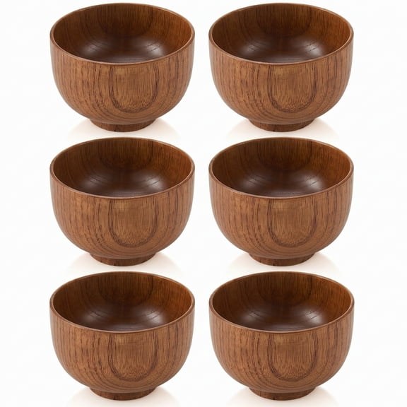 BlinkLLX Acacia Wood Small Bowls Rustic Lodge Stackable 6 Pack 4.13 x 2.64 Inch