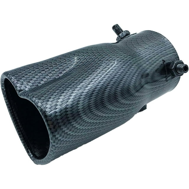 HUGFEGWE Gomme de Queue Universelle pour Modification de Voiture, Embout d'Échappement de 2,5 Pouces, Tuyau d'Échappement Réglable en Acier Inoxydable Épaissi en Forme de Cœur, Droit en Carbone CA919-123536