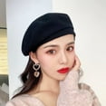 thumbnail image 4 of Fashion Woman Solid Color Girl Beret Beanie Cap Painter Summer Spring Sun Hat, 4 of 10