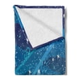 thumbnail image 2 of Starry Night Soft Flannel Fleece Blanket, Night Sky with Full Moon Astronomy Theme Dots Stripes Swirls Pattern, Cozy Plush for Indoor and Outdoor Use, 50" x 70", Blue Navy Blue White, by Ambesonne, 2 of 5