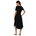 thumbnail image 4 of Chemises de Nuit à Manches Courtes pour Femmes, Col en V, Longueur Complète, Grande Taille, 4 of 4