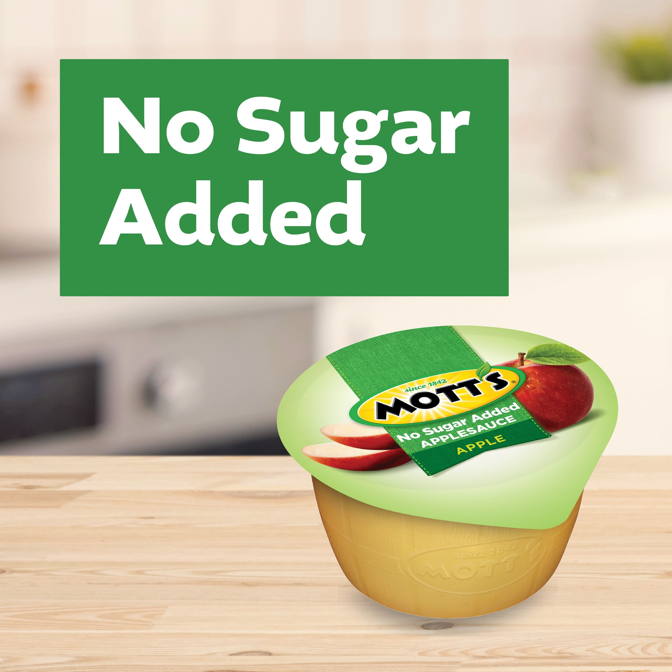 Mott's No Sugar Added Applesauce, 3.9 Ounce Cups, 6 Count