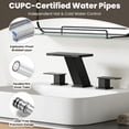 thumbnail image 5 of Modern 8 in. Waterfall Widespread 2-Handle Bathroom Faucet, Matte Black Finish, Pop-Up Drain, Spa-Inspired Design & Easy Installation, 5 of 11
