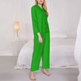 thumbnail image 4 of Bingfone Womens Pajama Sets Green Print,Long Sleeve Loungewear Pajamas Set-Small, 4 of 9