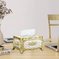 thumbnail image 6 of Btomtd Vintage Style Tissue Box Cover Acrylic Desktop Tissue Box Holder for Living Room Bedroom and Desktop Storage Plastic Cardboard Box, B, 6 of 6