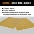 thumbnail image 4 of Dura-Gold Premium 9" x 11" Gold Sandpaper Sheets, 150 Grit (Box of 10) - Wood Furniture Woodworking, Auto Paint, Full-Size Cut to Use on 1/4, 1/3, 1/2 Sheet Finishing Sanders, Hand Sanding Block, 4 of 6