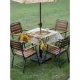 thumbnail image 4 of Outdoor Tablecloth with Umbrella Hole for Patio/Picnic/Party/Camping, Groundhog Day Waterproof Table Cloth Square Cover Washable, Sunflower Spring Floral Botanical Vintage (54"x 54"), 4 of 8