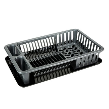 Kitchen Details Medium Dish Rack with Tray in Clear - Walmart.com