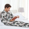 thumbnail image 5 of Bingfone Men's Pajama Set 2 Piece Loungewear PJs, Long Sleeve with Pajama Pants-Hawaii Palms, 5 of 7
