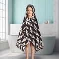thumbnail image 6 of Black White Geometric Pattern Hooded Bath Towel，50"x30" for Ages 3 To 12 Kids, Quick Dry Lightweight Soft Microfiber Hood Beach Towel Cover Up for Kids, 6 of 7