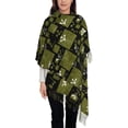 thumbnail image 1 of Foulard à Franges pour Femmes, Vintage Chevron Fleurs Long Châle, Léger et Chaud, 1 of 6