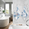 thumbnail image 7 of GZHJMY Jewelled Feather Cotton Towels Set 2 Pcs Absorbent Hand Towel Face Towels Kitchen Towels Bath Towels for Bathroom Laundry Room Kitchen 16 x 28 Inches, 7 of 7