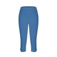 CEHVOM High Waisted Tummy Control Pants Cropped Pants Capris for Women ...
