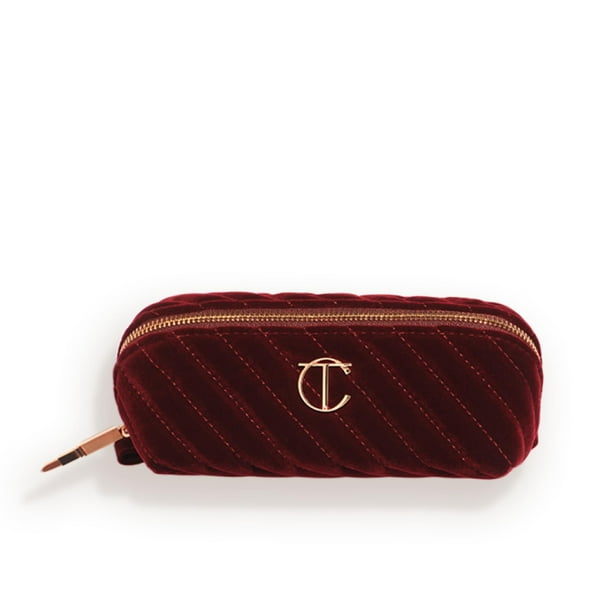Bolsa de maquillaje Charlotte Tilbury Mini Travel, acolchada, terciopelo