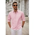 thumbnail image 3 of COOFANDY Men's Classic Soild Oxford Shirts Long Sleeve Untucked Shirt Button Down Chambray Shirt Vacation Party Shirt, 3 of 6