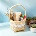 thumbnail image 6 of Handwoven Rattan Flower Arrangement Basket with Handle, Natural Wicker Planter for Fresh Dried Flowers, Home Decor Storage Organizer, 6 of 6
