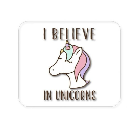 DistinctInk Mouse Pad - 1/4" Foam Rubber - I Believe in Unicorns