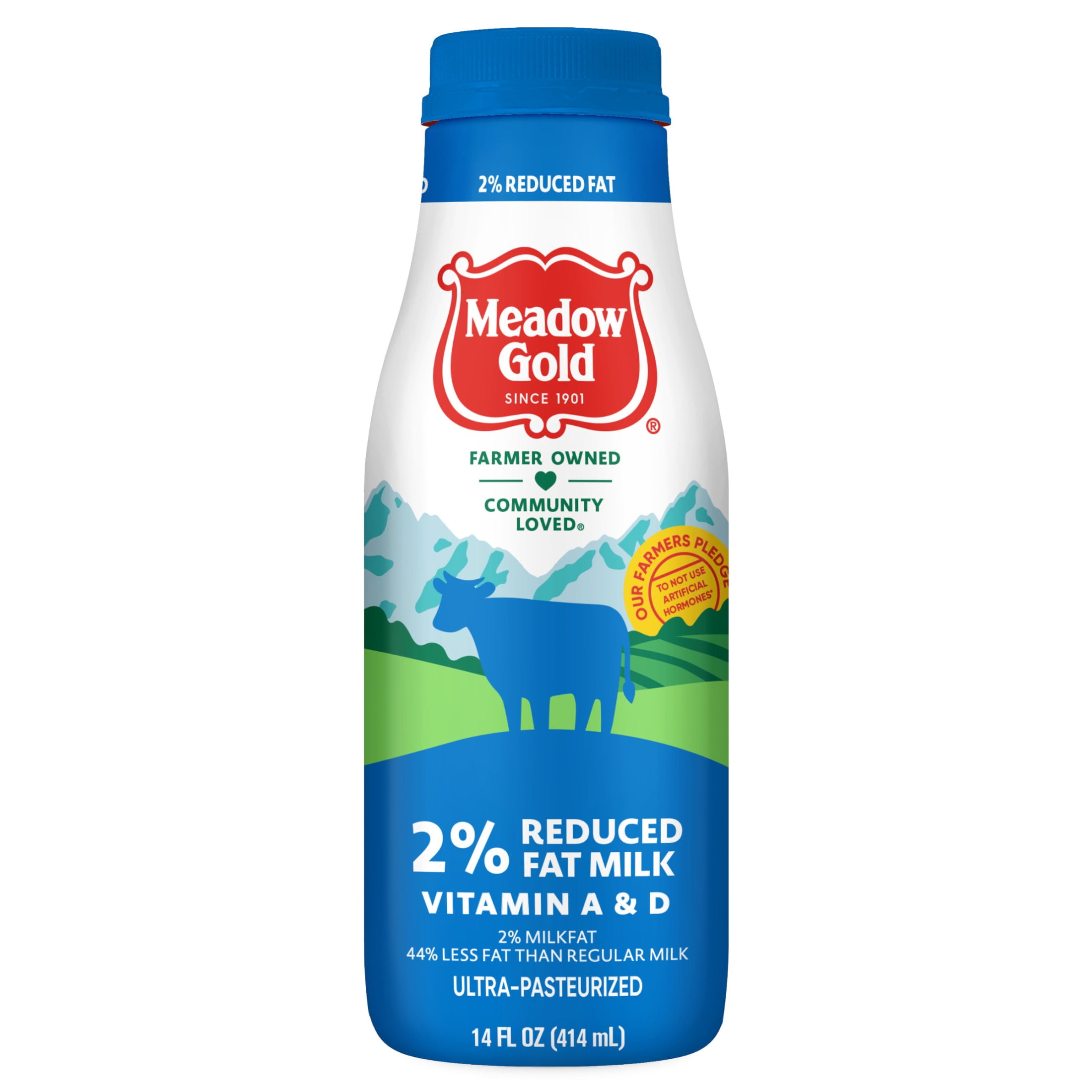 Meadow Gold Ultra-Pasteurized 2% Reduced Fat Milk 14 Fl Oz