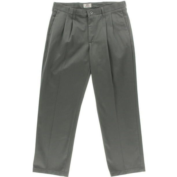 Lee - Mens No Iron Double Pleat Trouser Pants - Walmart.com - Walmart.com