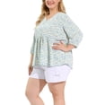 thumbnail image 1 of Blusa floral Agnes Orinda con volantes y péplum cuello en V estampado Ditsy blanco XXL, 1 of 5