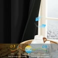 thumbnail image 3 of NICETOWN Black Blackout Curtain for Living Room, Full Blackout Curtains Thermal Insulated Noise Reducing Curtains Grommet Privacy Protection Drapes, Black, 52"x84", 2 Panels, 3 of 9