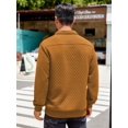 thumbnail image 3 of COOFANDY Men 1/4 Zip Sweatshirt Long Sleeve Stand Collar Henley Button V Neck Casual Knit Pullover with Pocket, 3 of 9
