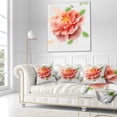 thumbnail image 3 of Designart Light Red Rose Sketch Watercolor - Floral Throw Pillow - 16x16, 3 of 5