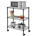thumbnail image 2 of Wire Shelving 32" H x 23W x 13D Storage Shelf with Wheels Adjustable 3 Tier Metal Shelves Unit for Small Places Kitchen Storage Rack Shelf Organizer, 450Lbs Capacity, Black, 2 of 9