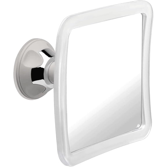 MIRRORVANA Fogless Shower Mirror for Shaving with Upgraded Suction-Cup, 1X Magnifying, 6.3 x 6.3 Inch (Translucent Frame, Grey Suction)