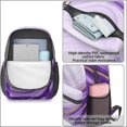 thumbnail image 4 of Purple and Gold Marble Pattern 17" School Backpacks for Teens,Waterproof Oxford Fabric,S-Shape Padded Straps for School,Travel,Hiking,Camping, 4 of 6