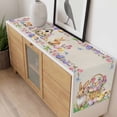 thumbnail image 4 of Easter Bunny Table Runner - 108 Inch Long, Kitchen Dining Table Runner Dresser Scarves, Spring Easter Eggs Floral Burlap Rustic Farmhouse Decor for Coffee Tables Wedding Party Banquet, 4 of 8