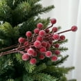 thumbnail image 4 of Artificial Berry Picks Snow Sprays Christmas Frosted Holly Berry Stems Twigs Winter Branches for Christmas Tree Fillers Decor Holiday Arrangement Wreaths Garland Ornaments (Red), 4 of 6
