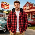 thumbnail image 2 of Havenx Flannel Plaid Hoodie Shirt for Men Long Sleeve Button Down Hooded Shirt Jackets with Chest Pocket Drawstring Hoodies Fall Winter Lightweight Loose Fit Casual Clothes, 2 of 6
