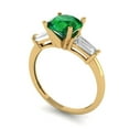 thumbnail image 2 of Three-Stone Engagement Ring for Women - 2ct Simulated Emerald in 18K Yellow Gold Promise Ring, 2 of 6