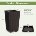 thumbnail image 3 of Costway 23" Tall Planters Set of 2 Rattan Wicker Plant Pot Self-watering Tree Pot Brown, 3 of 10