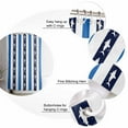 thumbnail image 6 of Shower Curtain Ocean Shark Stripes Bathroom Curtains with Hooks, Waterproof Fabric Blue White Striped Bath Shower Curtains Set for Bathroom Bathtubs Decor 36x72 Inch, 6 of 8