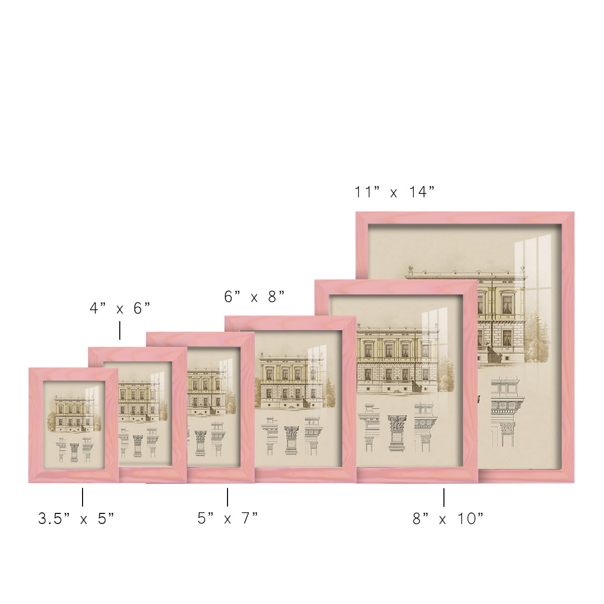 Estate & Plan IV -Framed Print w/glass-Sunset Pink