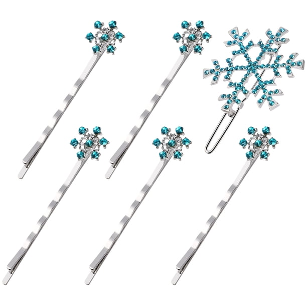 GOOHOCHY Lurrose - 6 horquillas con forma de copo de nieve, cintas variadas, pasadores, accesorios para el cabello para niños