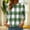 Green, variant on EchfiProm Plaid Tee Shirts Womens Green 3/4 Sleeve Pullover Loose Fit Cute Crew Neck Tops